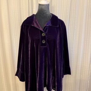 Coldwater Creek Deep Purple Velvet Tunic